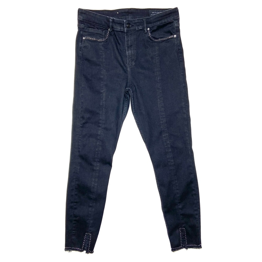 ALL SAINTS Miller Sizeme Stud Jean in Black Size Large